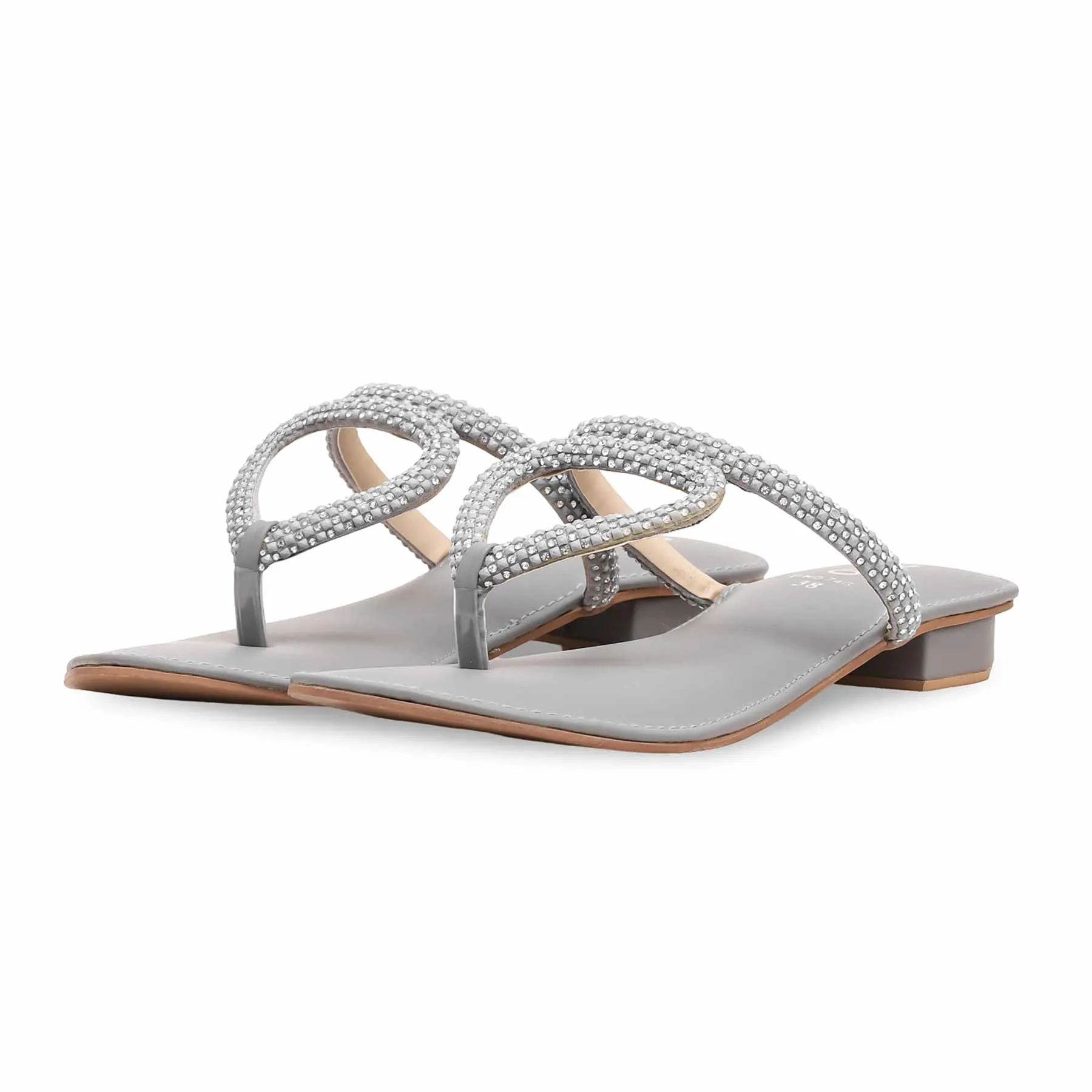 Grey Fancy Chappal FN0746 Casual Wear Sleek Comfort