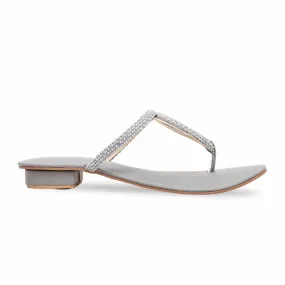 Grey Fancy Chappal FN0746 Party Proof High Arch