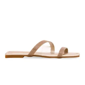 Open Toe Heels Golden Fancy Slipper FN7756