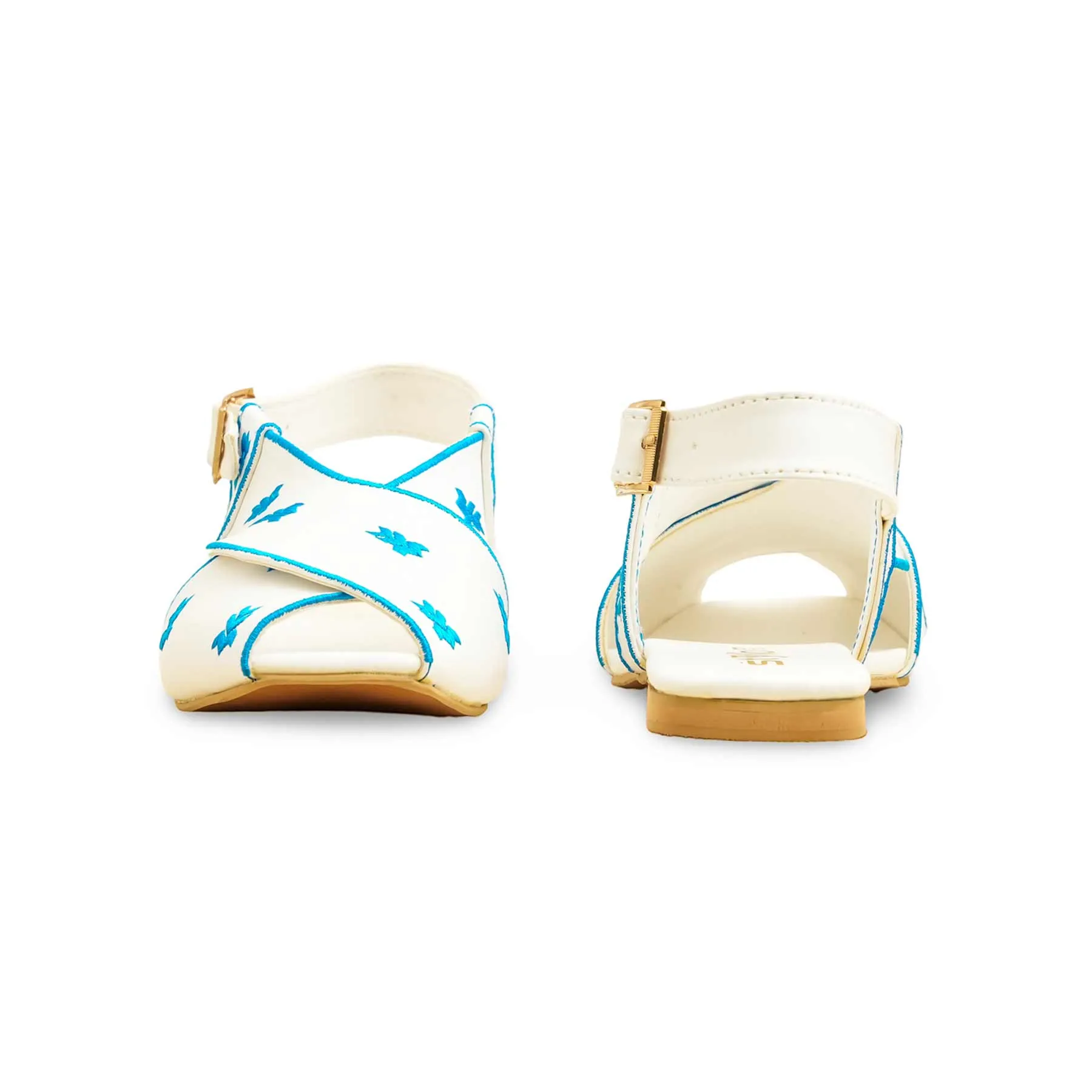 White Formal Peshawari Chappal EC3189 Friction Reduction Design walking - specific benefits