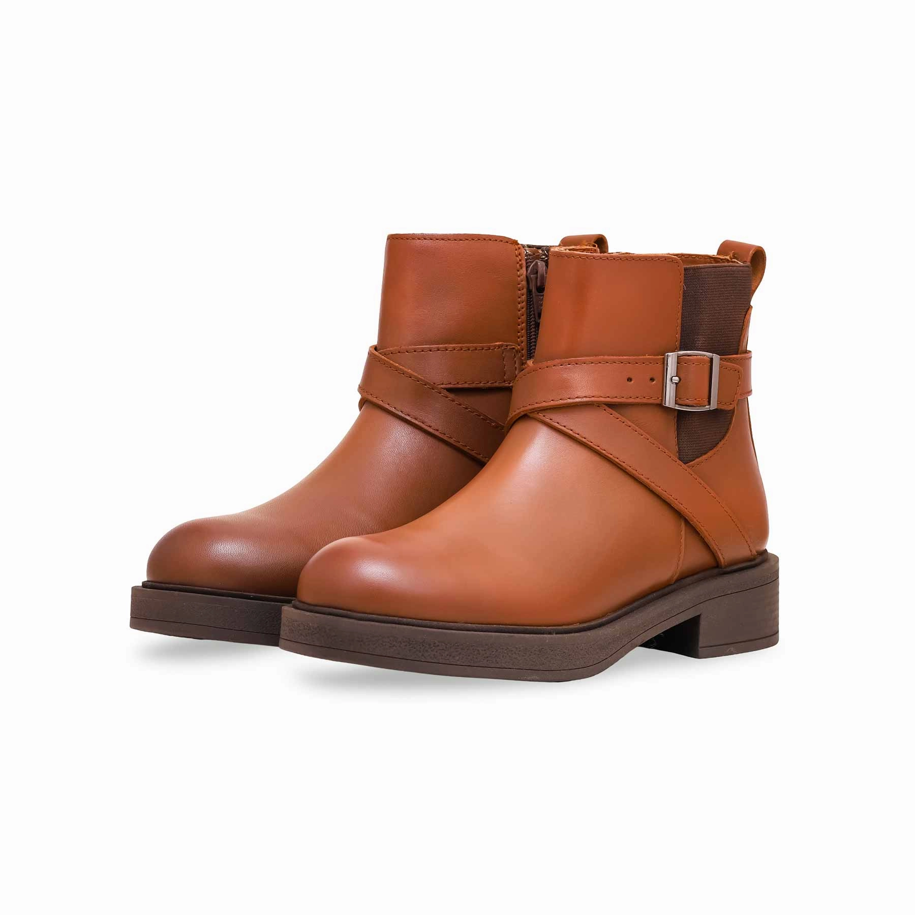 Stacked Heel All-weather flair Mustard Long Shoes WN9020