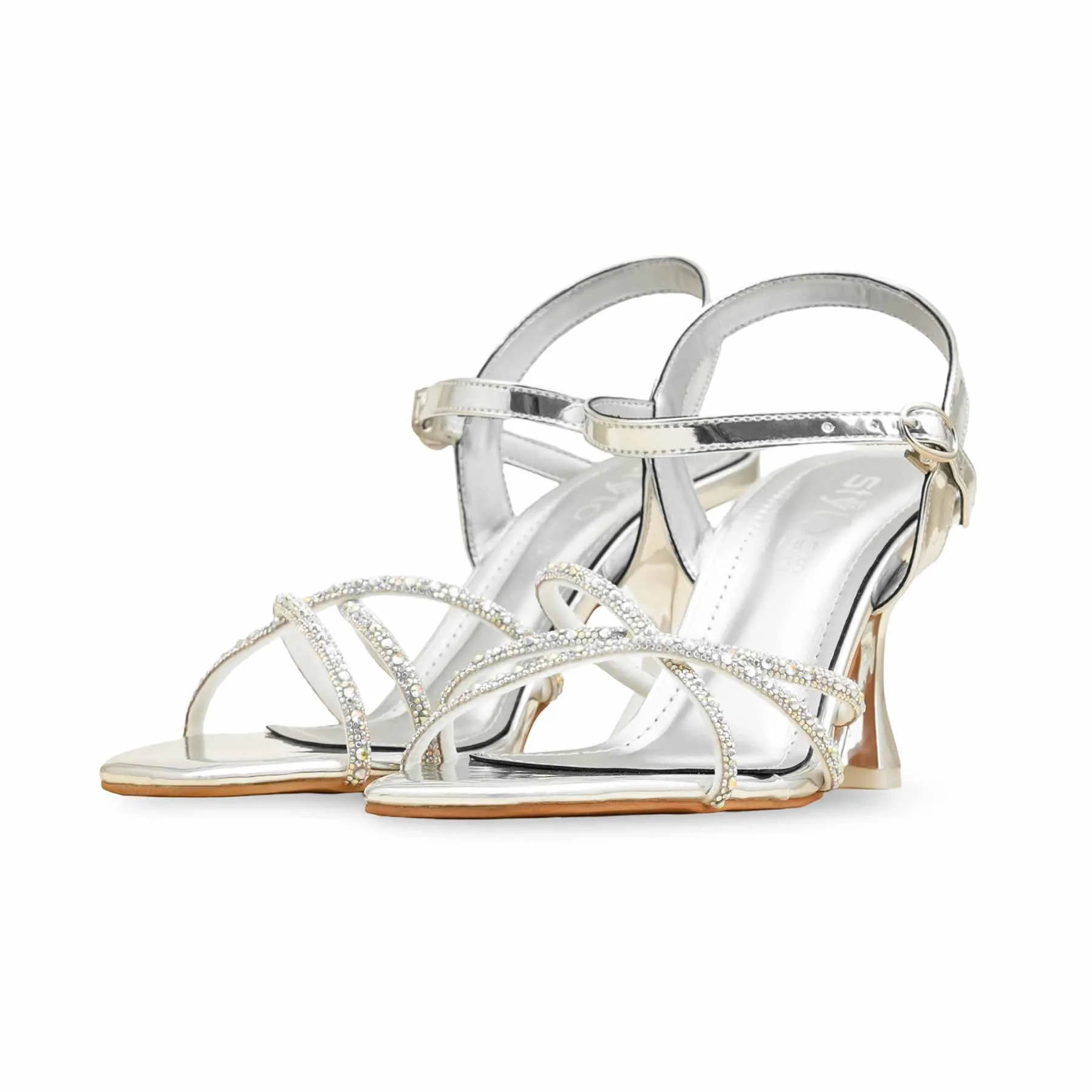 Silver Fancy Sandal For Women FN6197 City Glam
