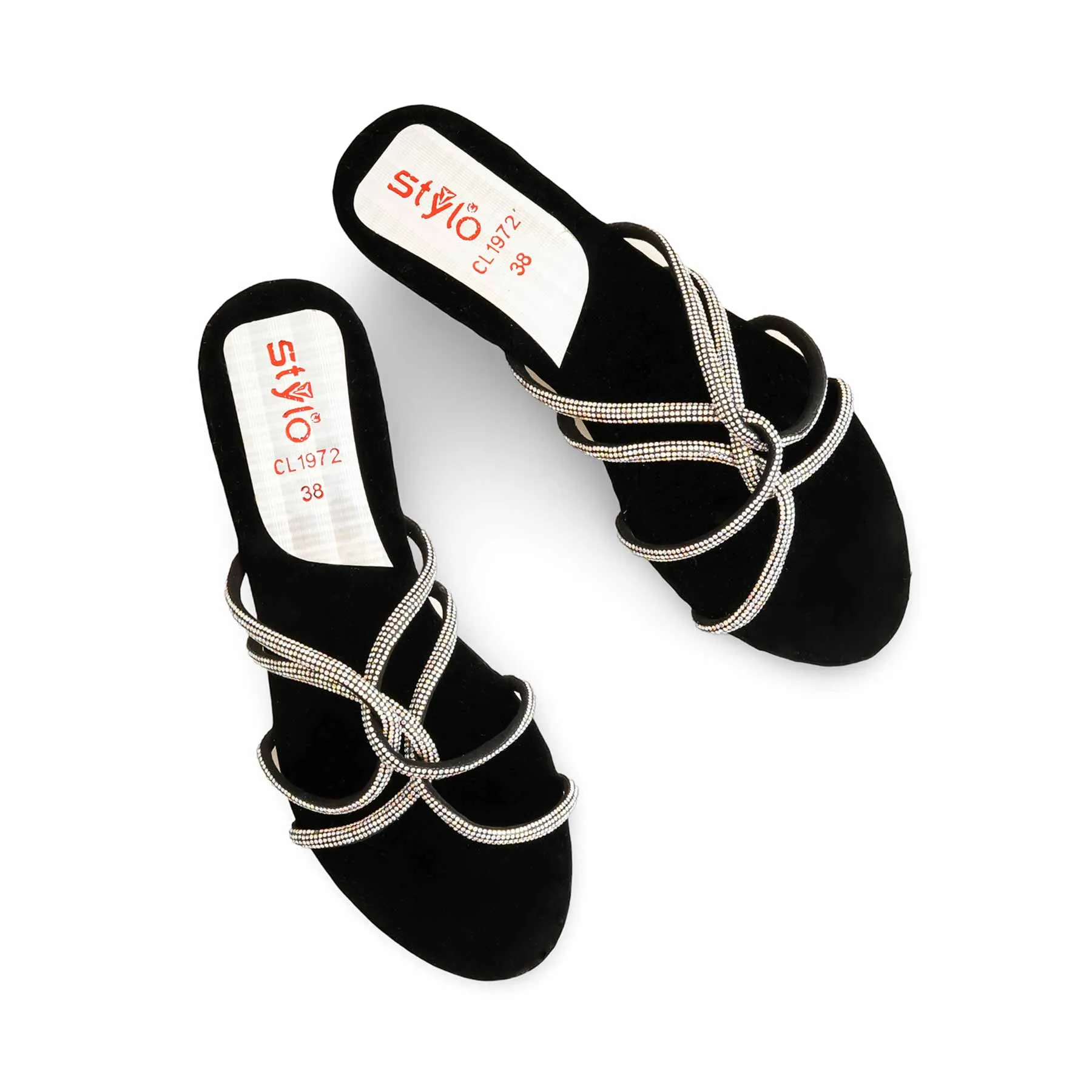Black Casual Slipper For Ladies CL1972 Comfort arch Adaptable Fit