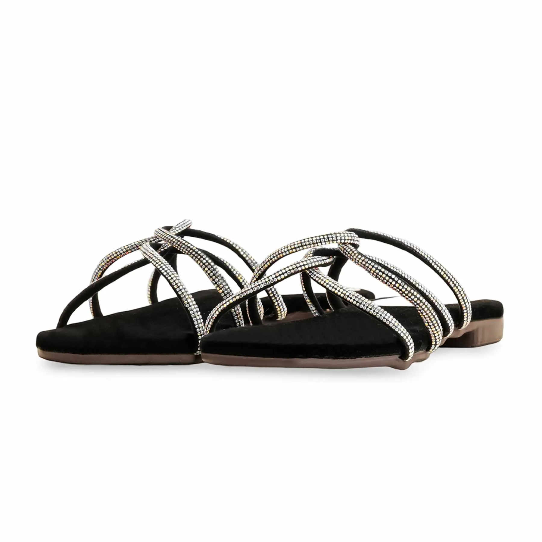 Washable Black Casual Slipper For Ladies CL1972