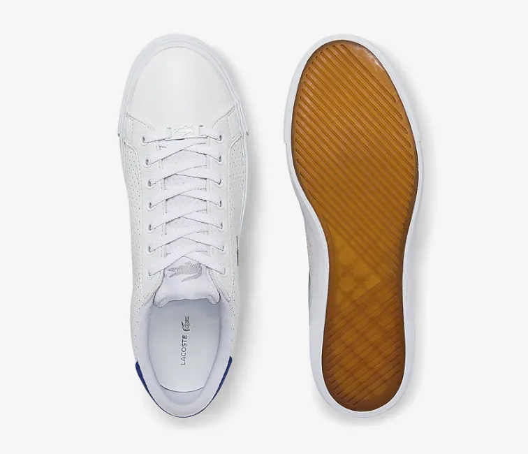 Lightweight Comfort Air Flow Men's Lacoste Lerond Plus 0722 (White/Blue)