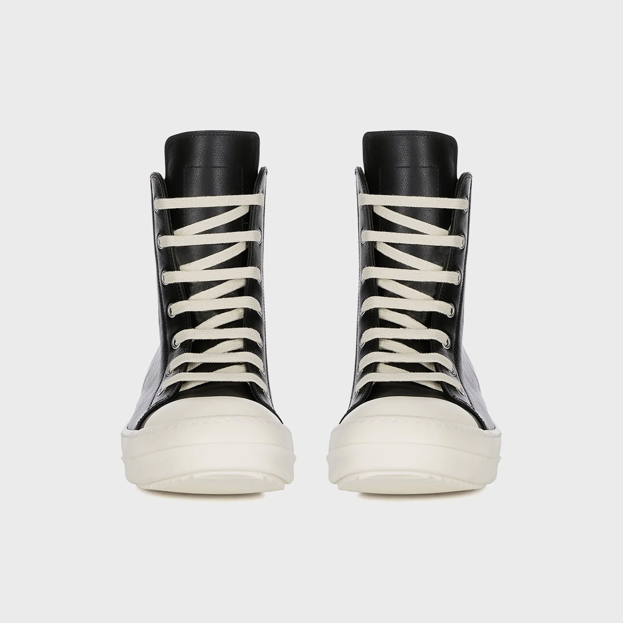 Rick Owens WMNS High Top Sneakers - Scarpe in Pelle / Black / Milk / Milk Quick Wear