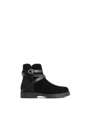 slip-resistant Quilted Boudica - Black Suede