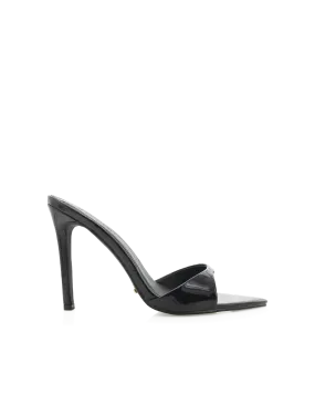 QUINBY - BLACK PATENT Heroine Aura Open Toe Heels