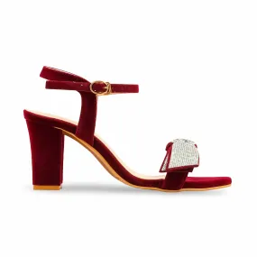 London Glow Maroon Fancy Sandal For Women FN6186