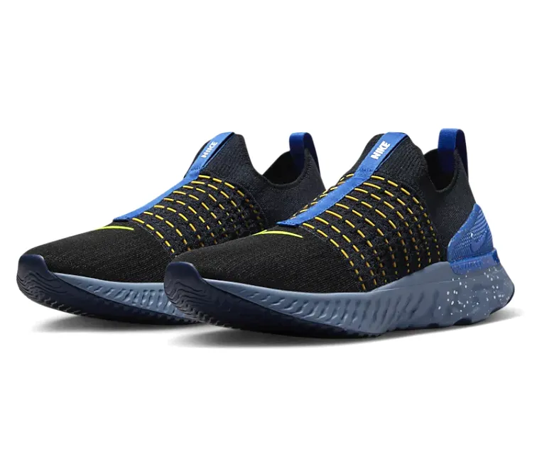 Light cushion Foot Fit Men??s Nike React Phantom Run FK 2 (Black/Hyper Royal)