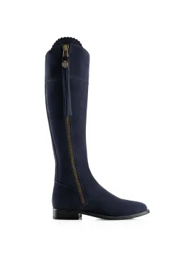 Regina (Regular Fit) - Navy Blue Suede Padded Interior City Walking