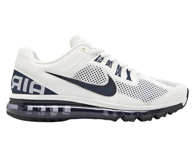 Men??s Nike Air Max 2013 (White/Navy) Everyday Movement RubberHeel