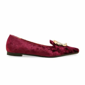 Comfort Soles Simple Footwear Maroon Women Pumps WN1213
