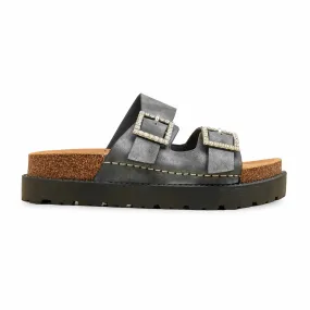 Grey Formal Slipper For Women PU0392 Breathable Ease