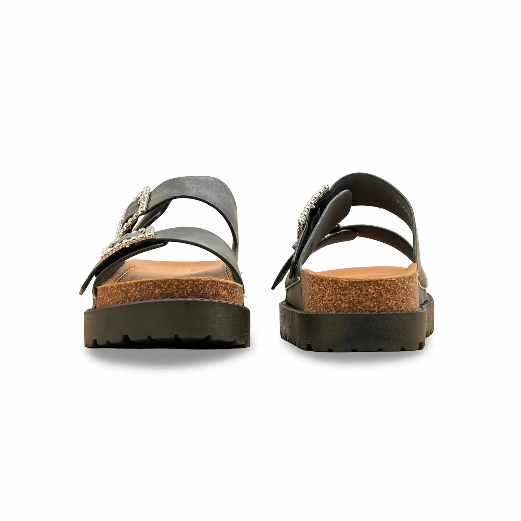 Grey Formal Slipper For Women PU0392 Breathable Lining