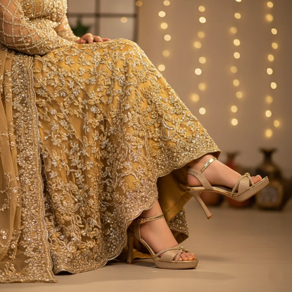 Golden Fancy Bridal Sandal FN6239 Tall Grace