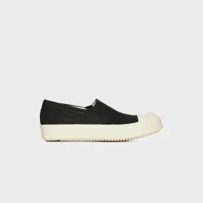 Anti   Microbial Move Smooth Rick Owens Boat Sneaks Scarpe - Denim Black / Milk / Milk