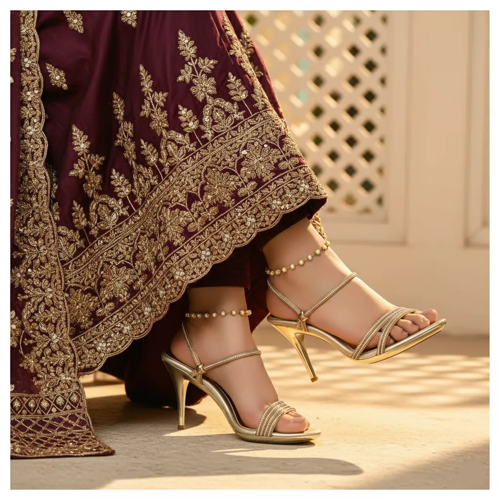 Golden Fancy Bridal Sandal FN6225 Icon Spark Daily Spark