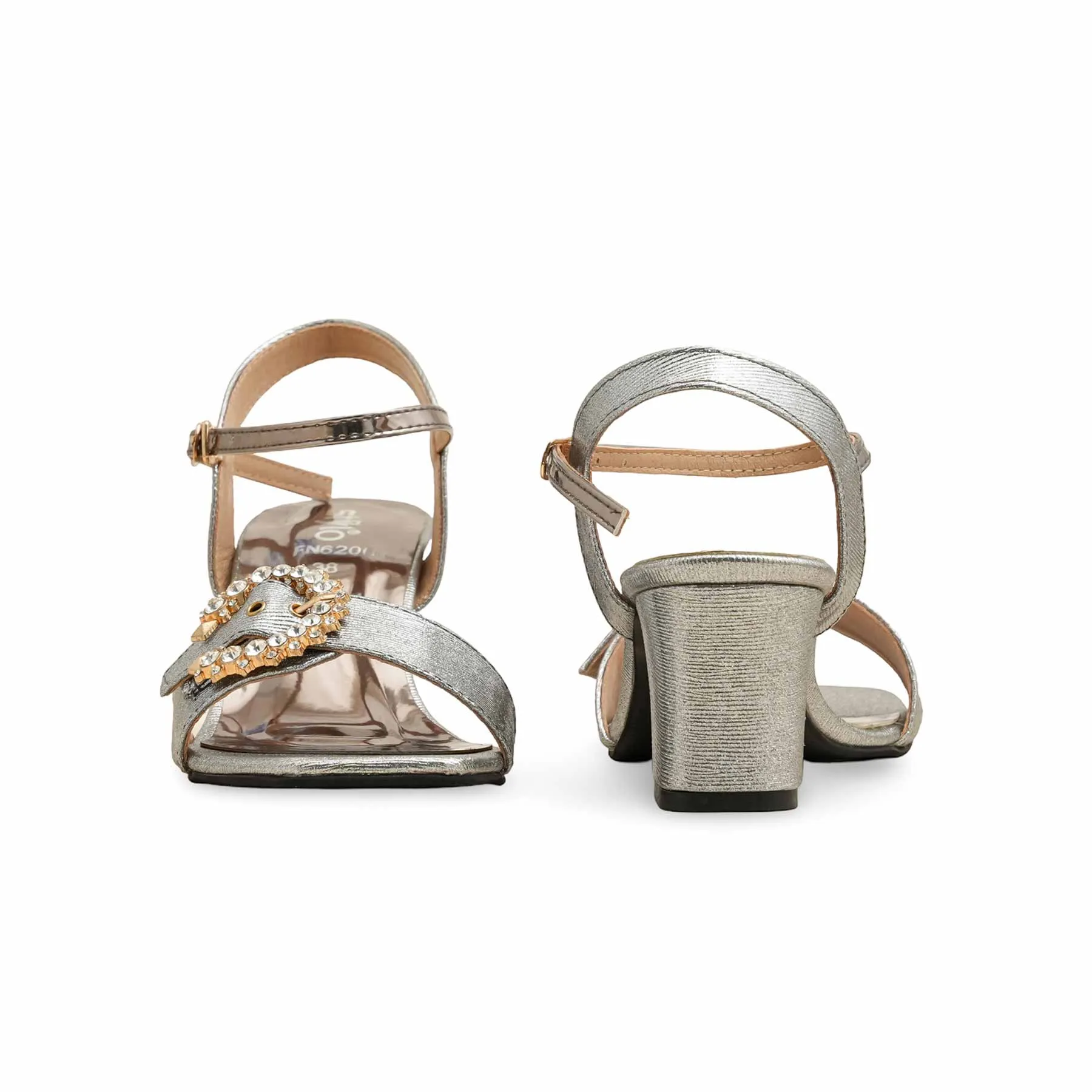 Graceful Stance Grey Fancy Sandal For Ladies FN6206