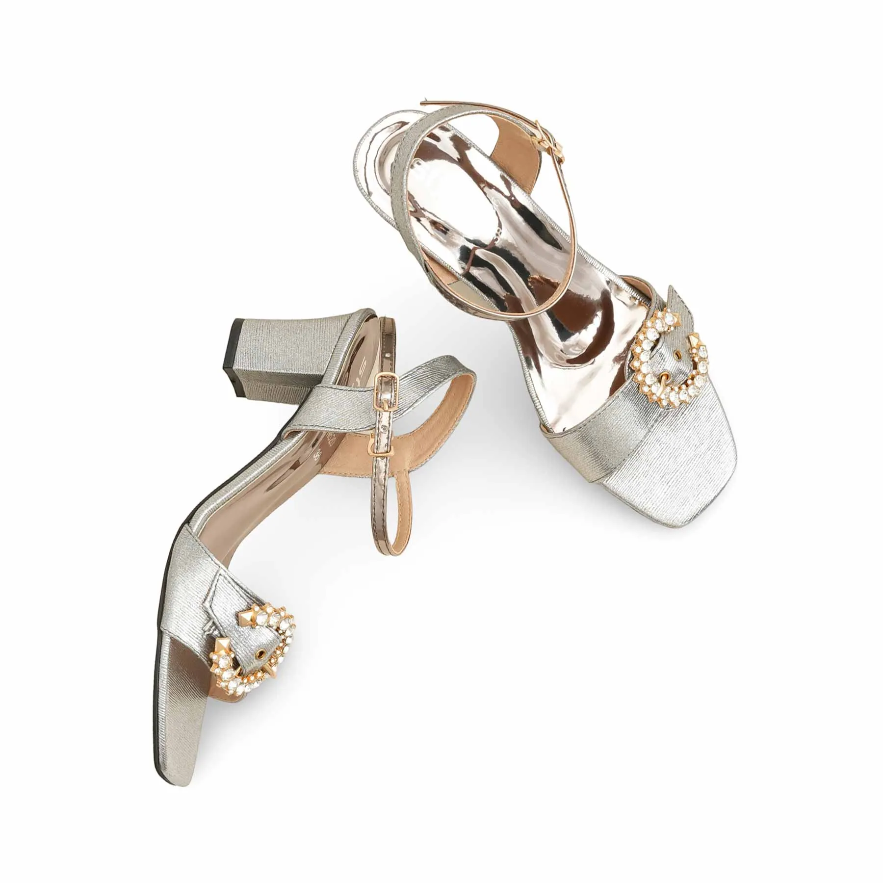 Night Party Grey Fancy Sandal For Ladies FN6206