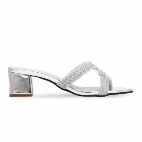 Feminine Spark Silver Fancy Slipper FN7849
