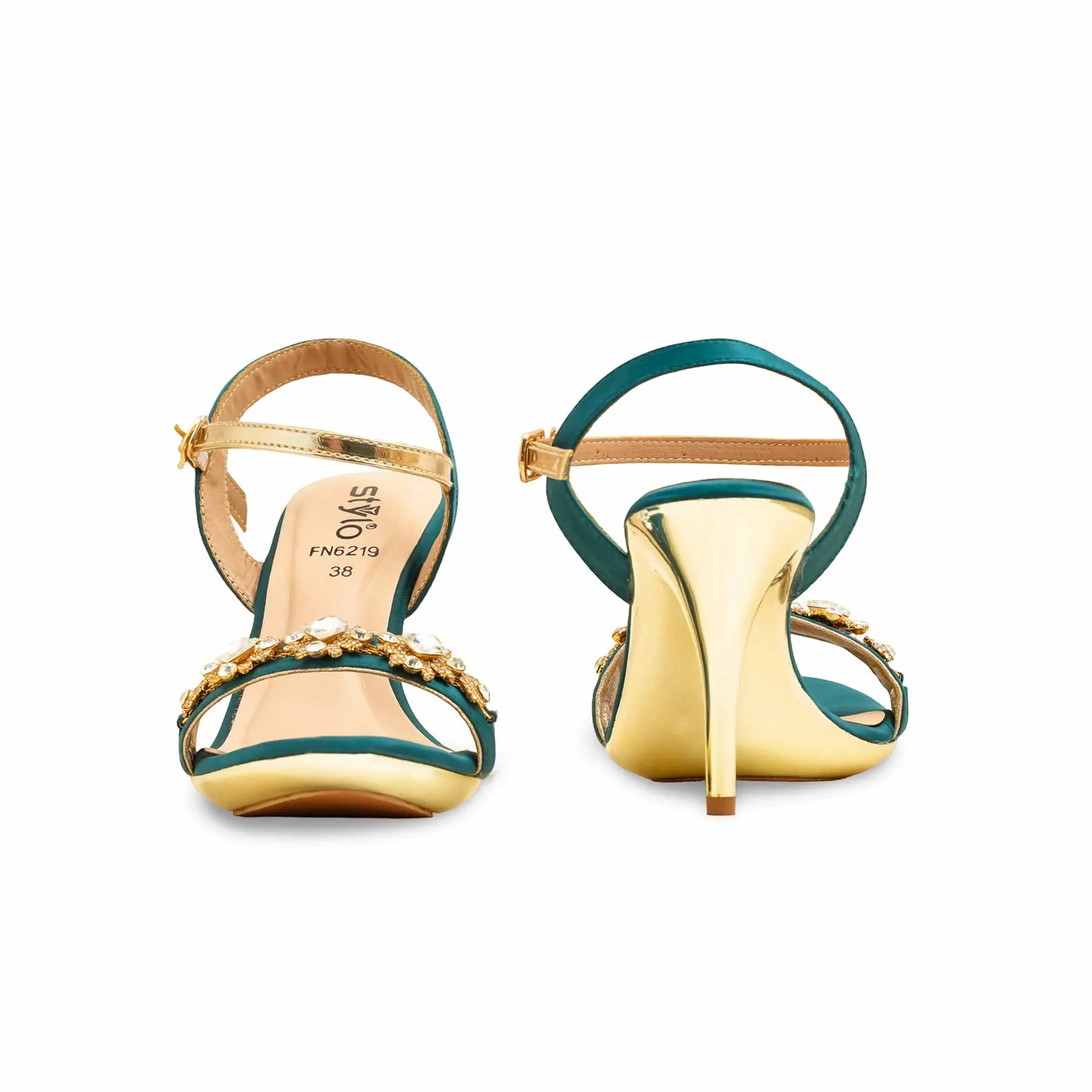 Seagreen Fancy Bridal Sandal FN6219 Charming Look Designer Pick