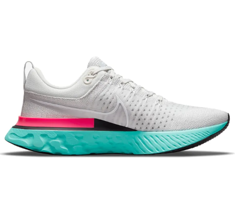 Arch Stabilization Designer Sneakers Men's Nike React Infinity Run Fk 2 (Platinum Tint/Grey Fog)