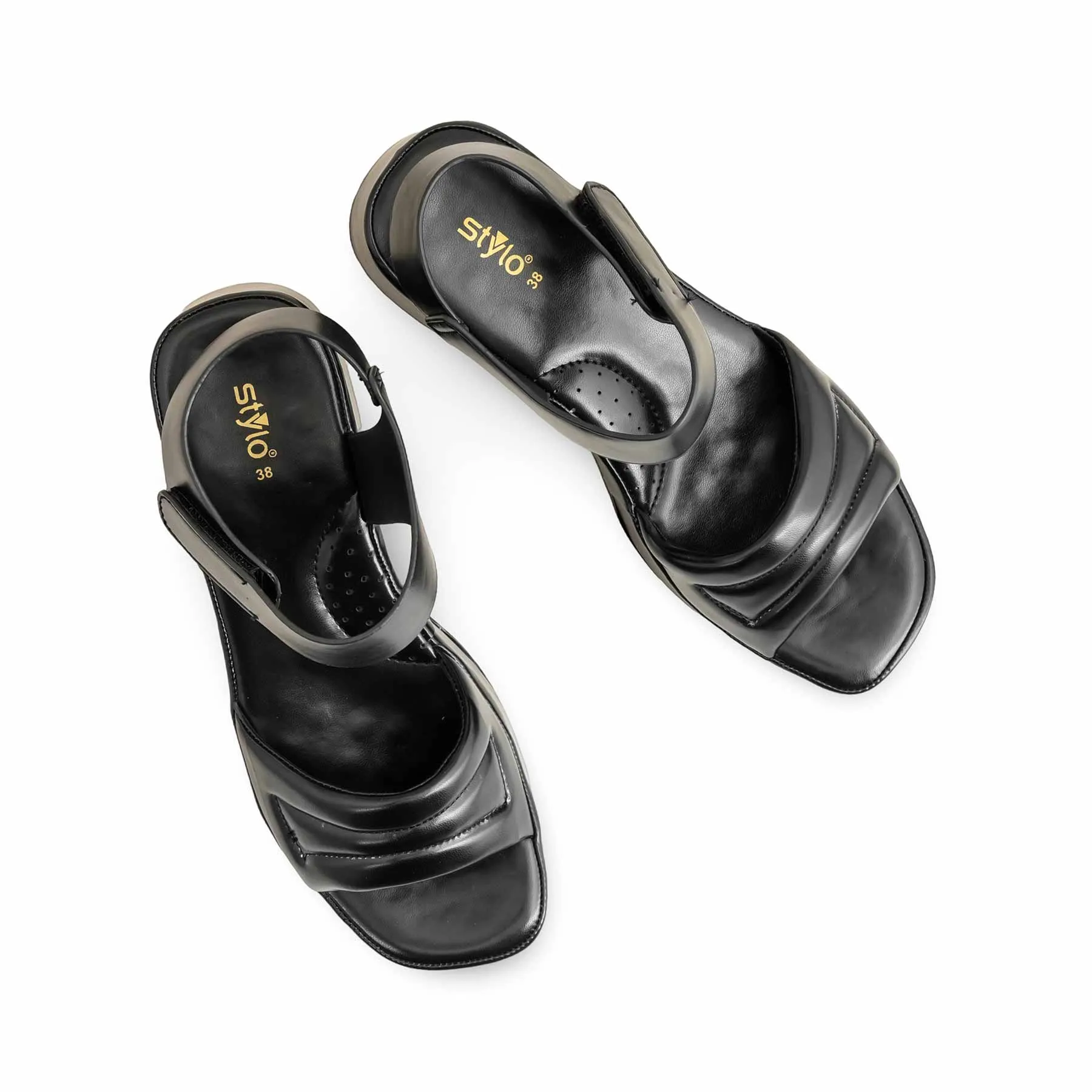 Black Formal Sandal For Women PU0515 Arch Lift
