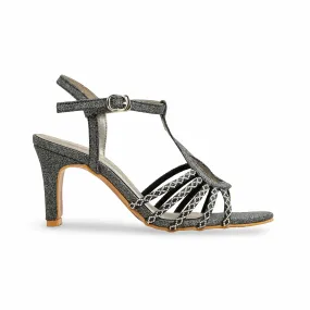 Black Fancy Sandal For Women FN6131 Daily Edge Power Glam