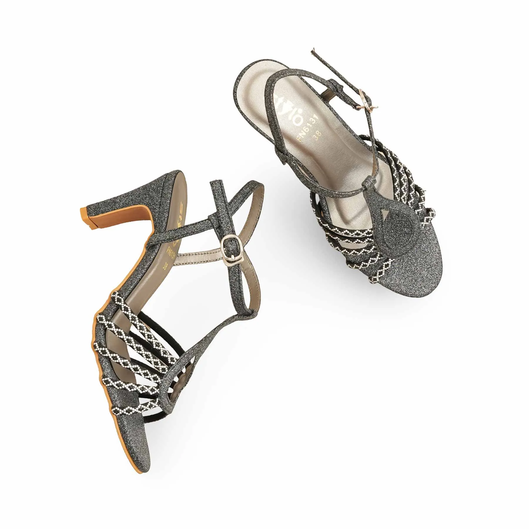 Black Fancy Sandal For Women FN6131 Youth Edge Run Proof