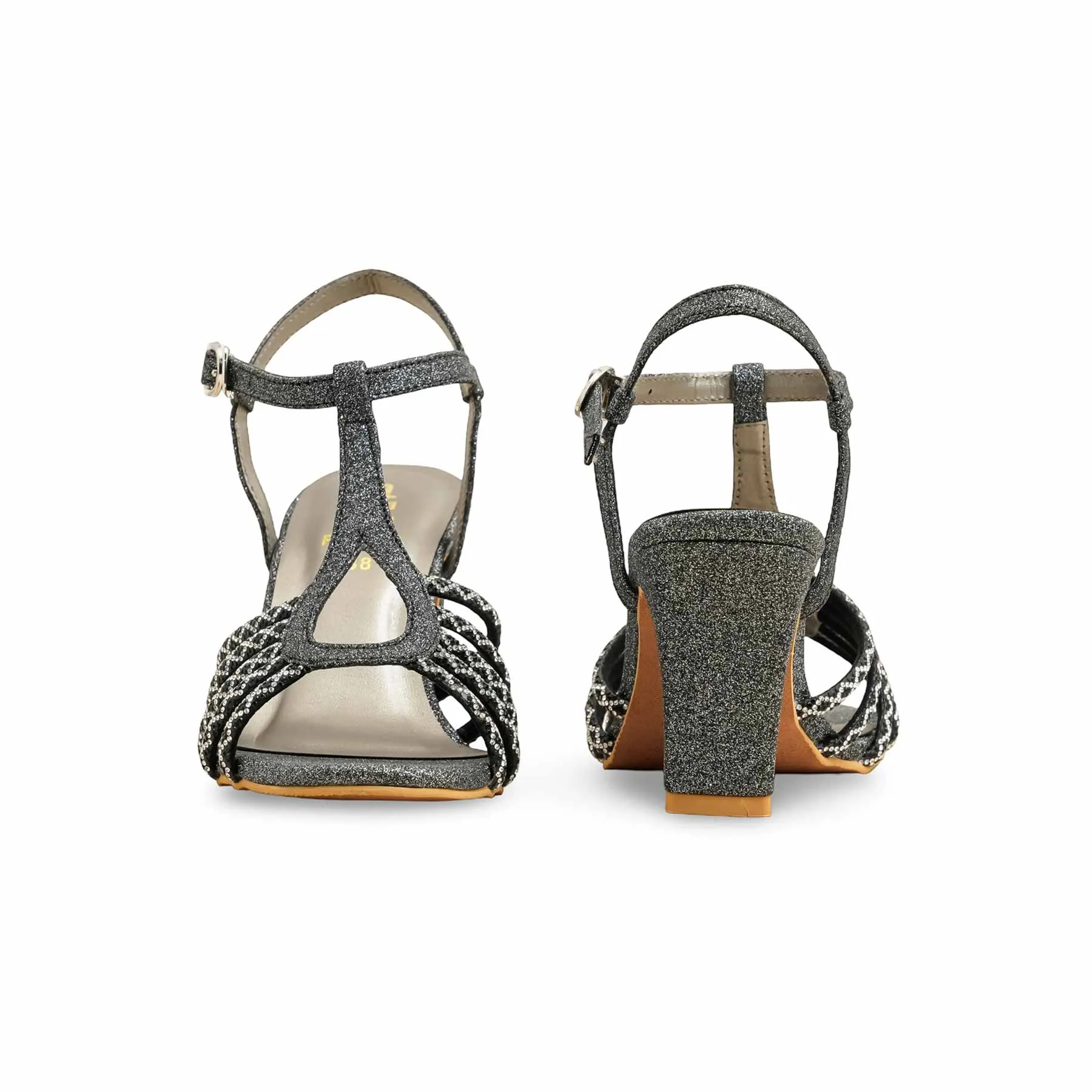 Black Fancy Sandal For Women FN6131 Icon Piece Feminine Energy