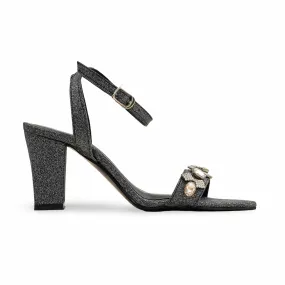 Black Fancy Sandal For Ladies FN6192 Pose Ready Heel Guard
