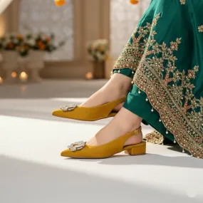 Iconic Finish Mustard Fancy Bridal Back Open WN5449