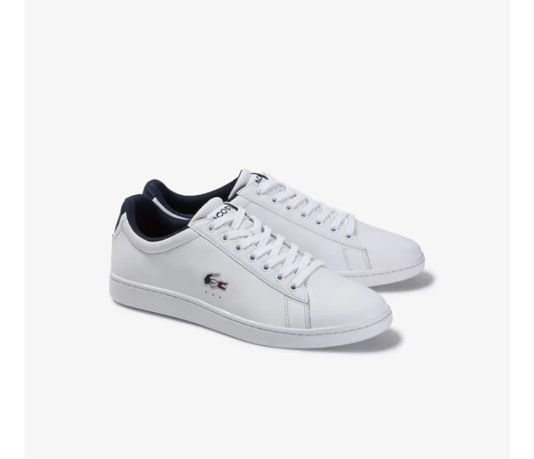 Men's Lacoste Carnaby Evo TRI1 SMA (White/Navy/Red) Non Slip Tread Molded Heel Cup