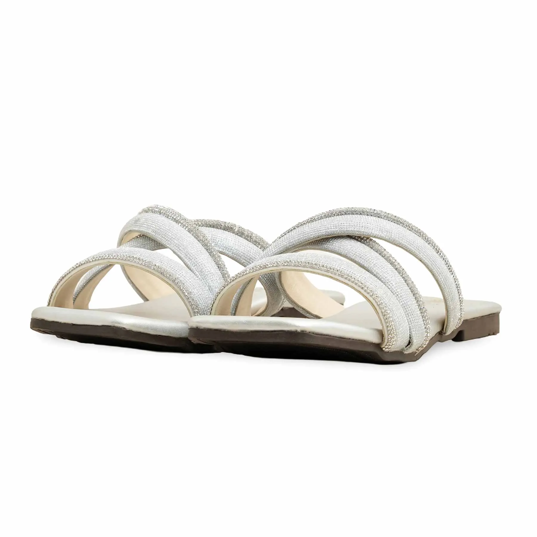 Evening Ease Silver Casual Slipper CL2108