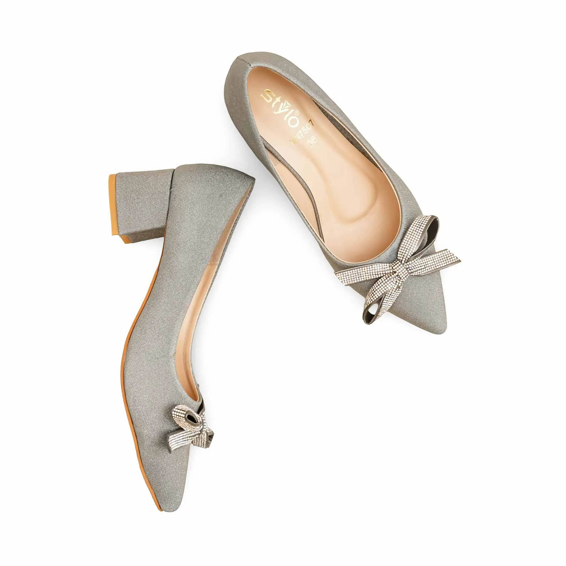 Silver Court Shoes WN7507 Lace Loop Comfort Plus