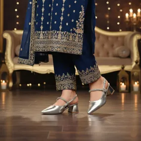 Elegant Lines Silver Fancy Bridal Back Open WN5448