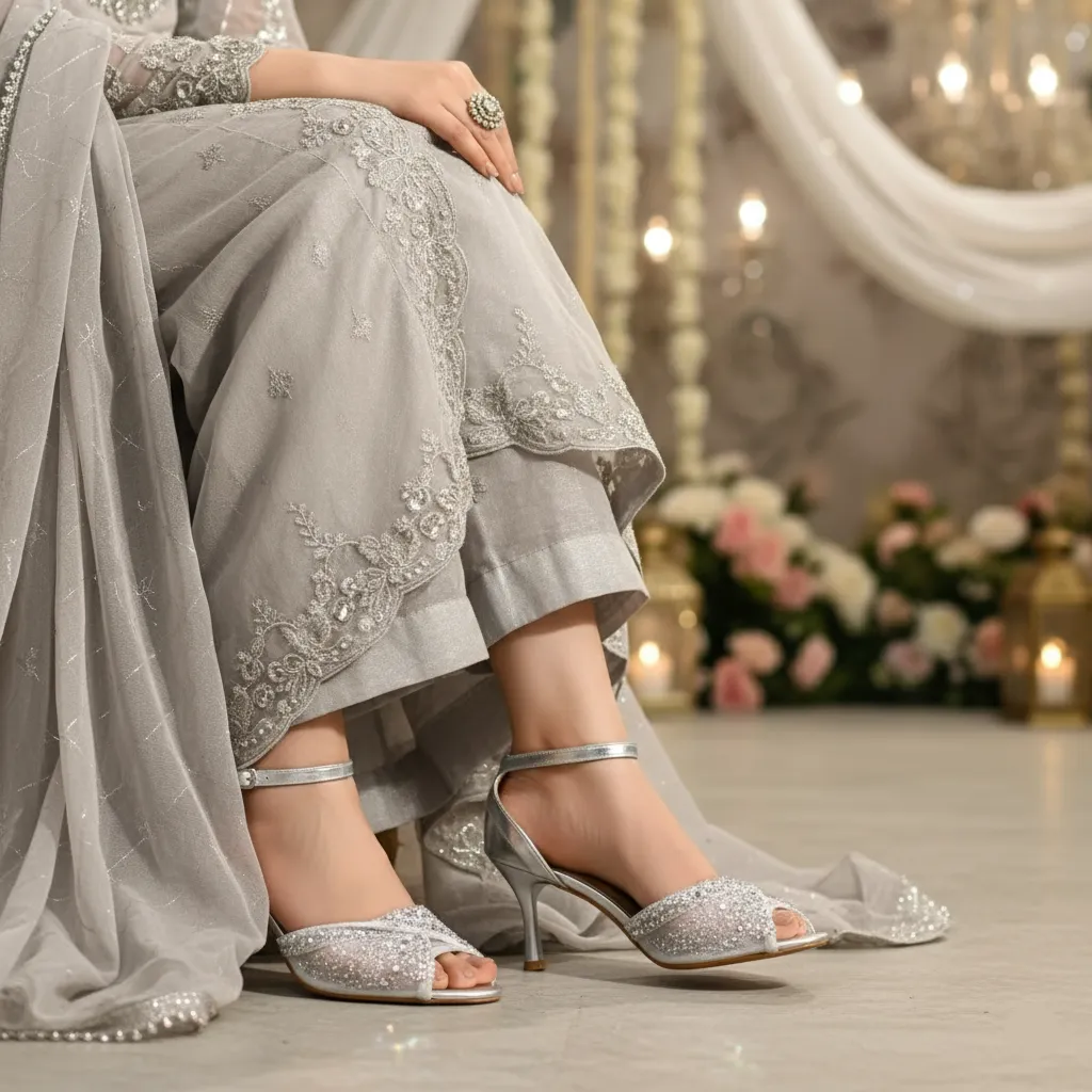 Patent Leather Love Pick Silver Fancy Bridal Sandal FN6157