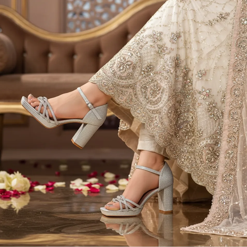 Silver Fancy Bridal Sandal FN6241 Designer Appeal