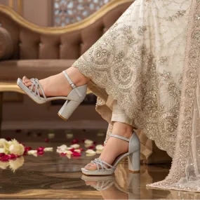 Silver Fancy Bridal Sandal FN6241 Designer Appeal
