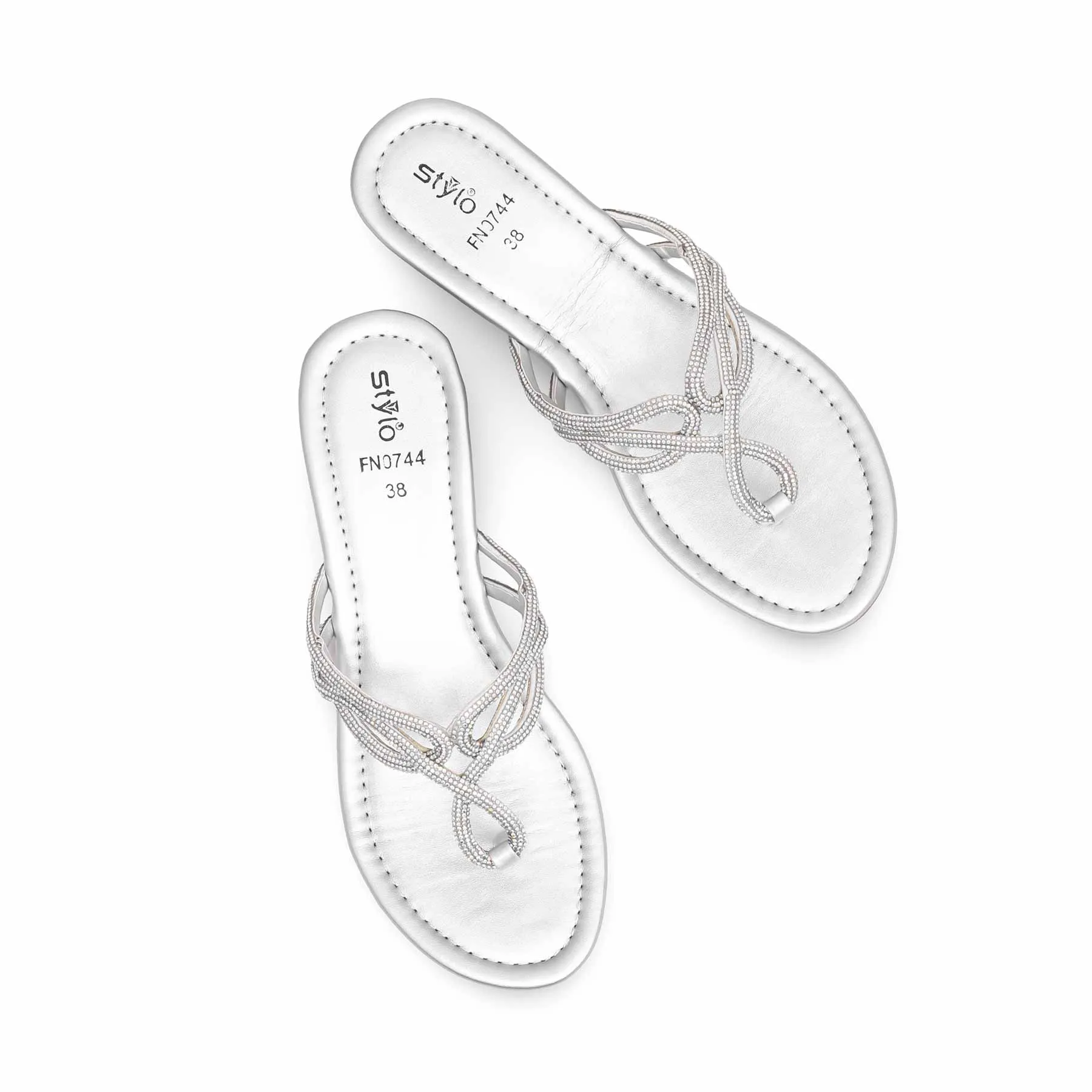 Silver Fancy Chappal FN0744 Luxury Touch Sophisticated Sandals