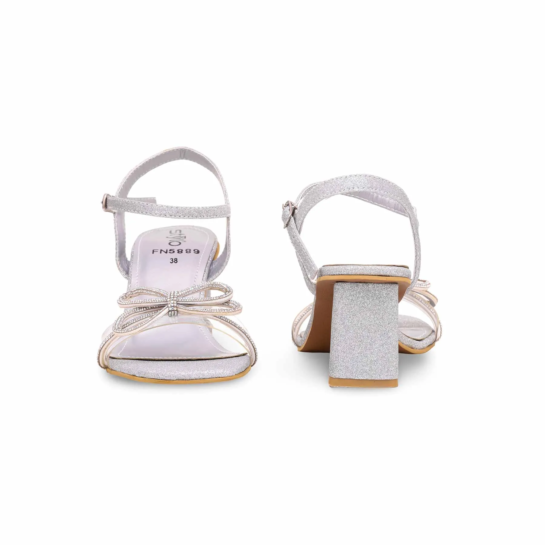Soft Leather Silver Fancy Sandal FN5889