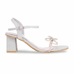 Silver Fancy Sandal FN5889 Rooftop Glam Patent Leather