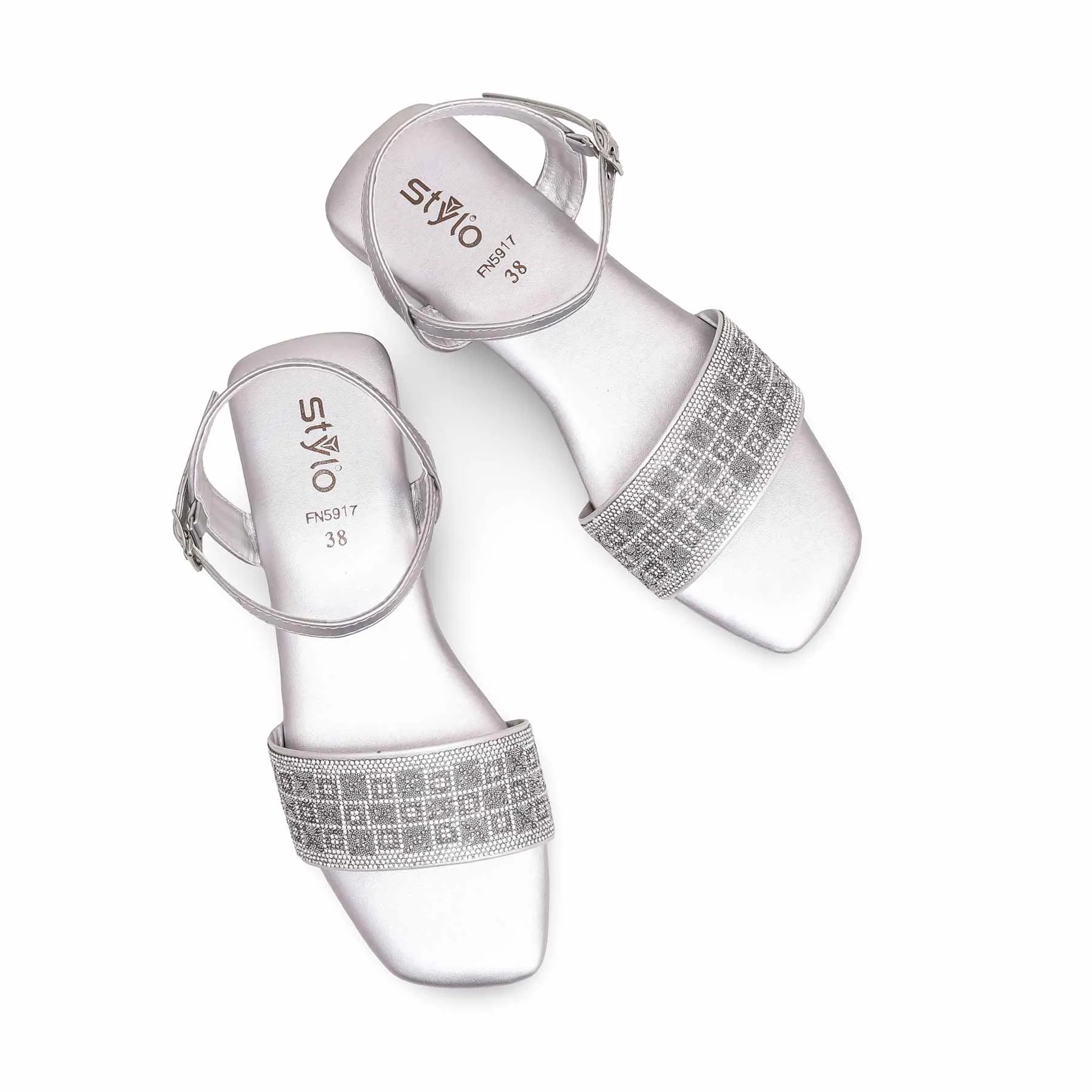 Flexible Walk View Top Silver Fancy Sandal FN5917