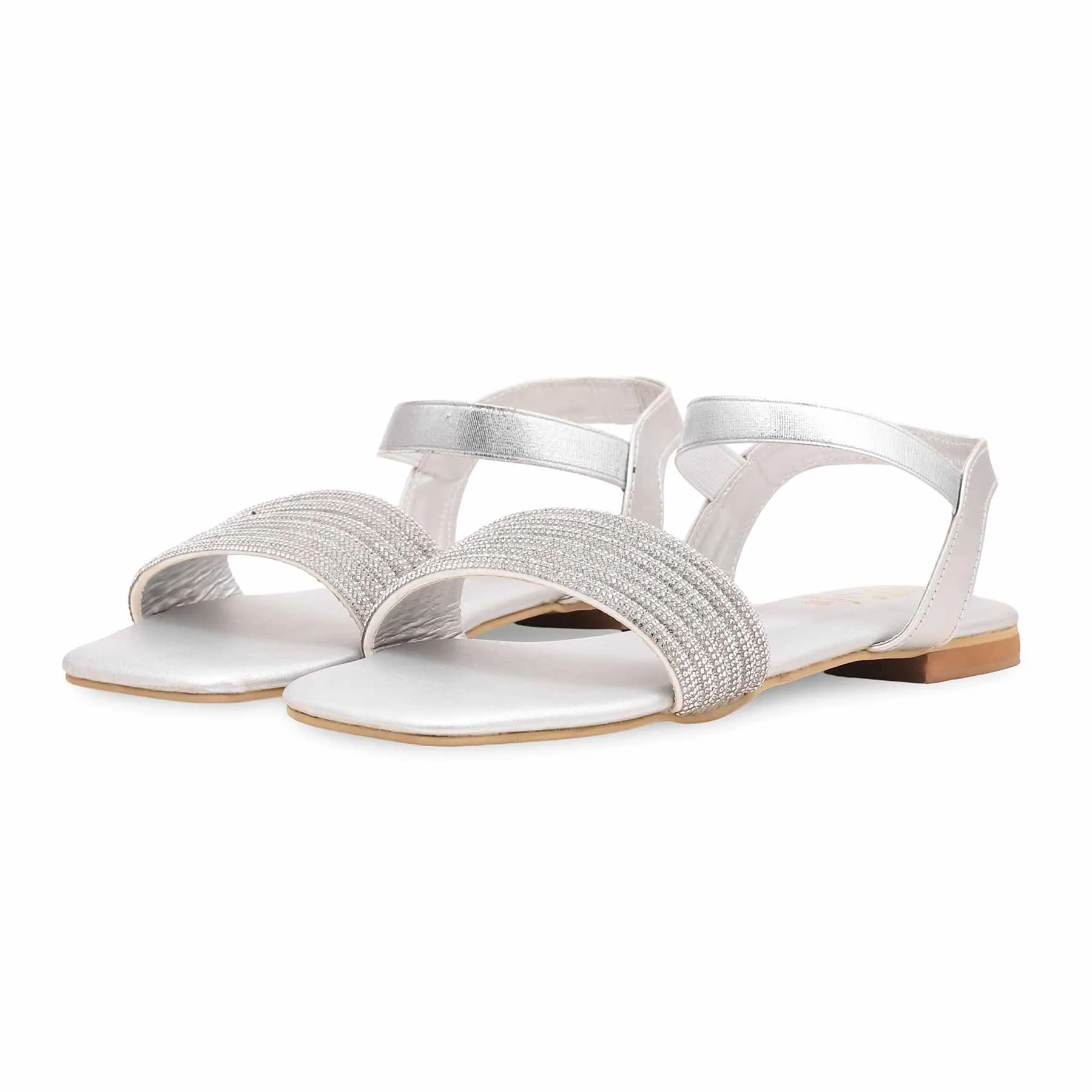 Stylish Boots Silver Fancy Sandal FN6014