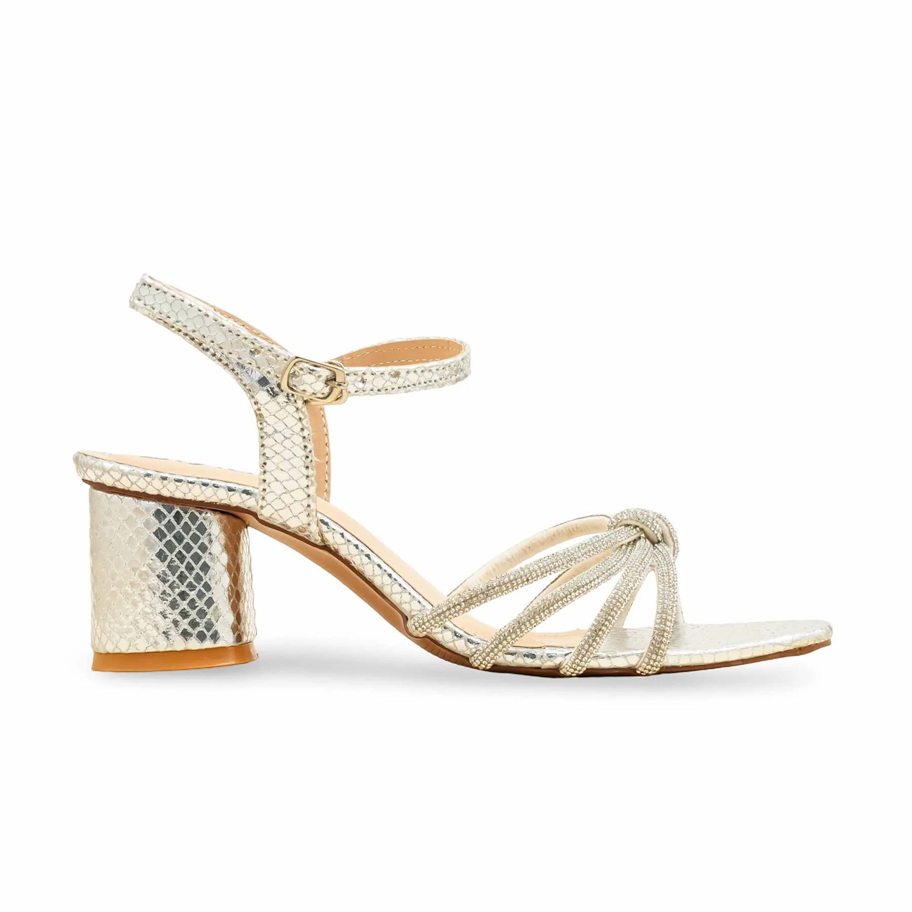 Premium Heels Silver Fancy Sandal For Ladies FN6169