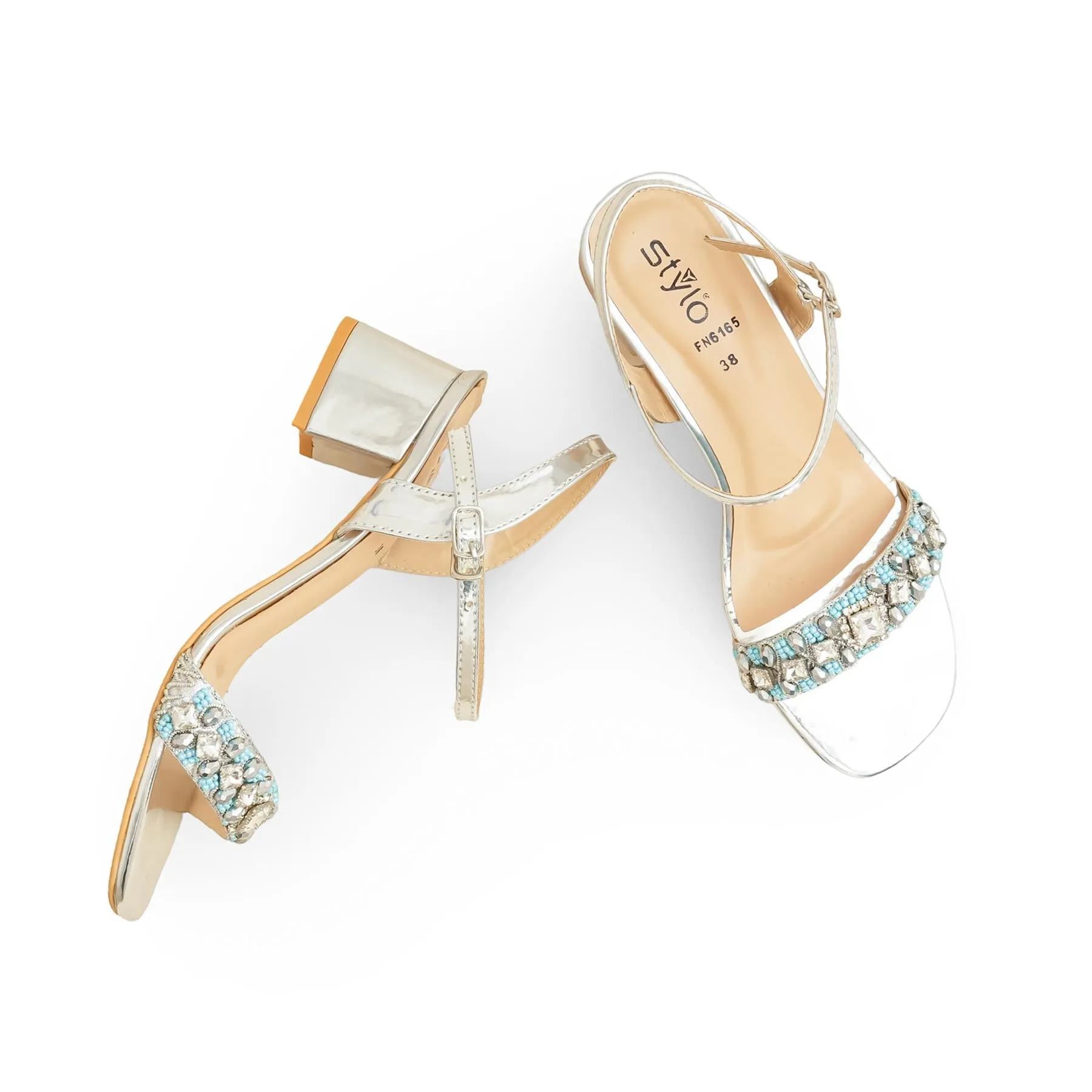 NYC Style Silver Fancy Sandal For Women FN6165