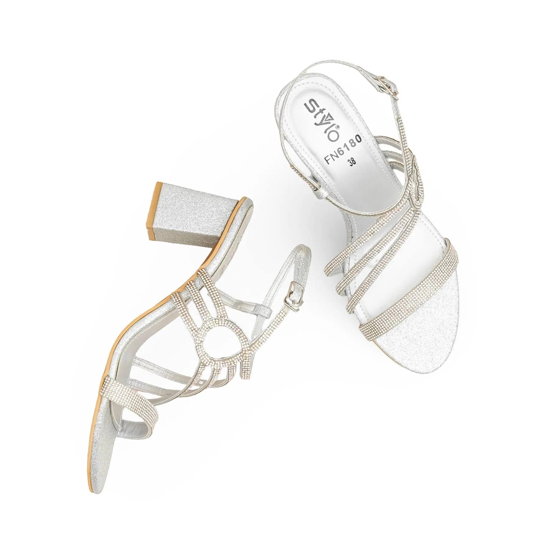 Silver Fancy Sandal For Women FN6180 Walk Elegant