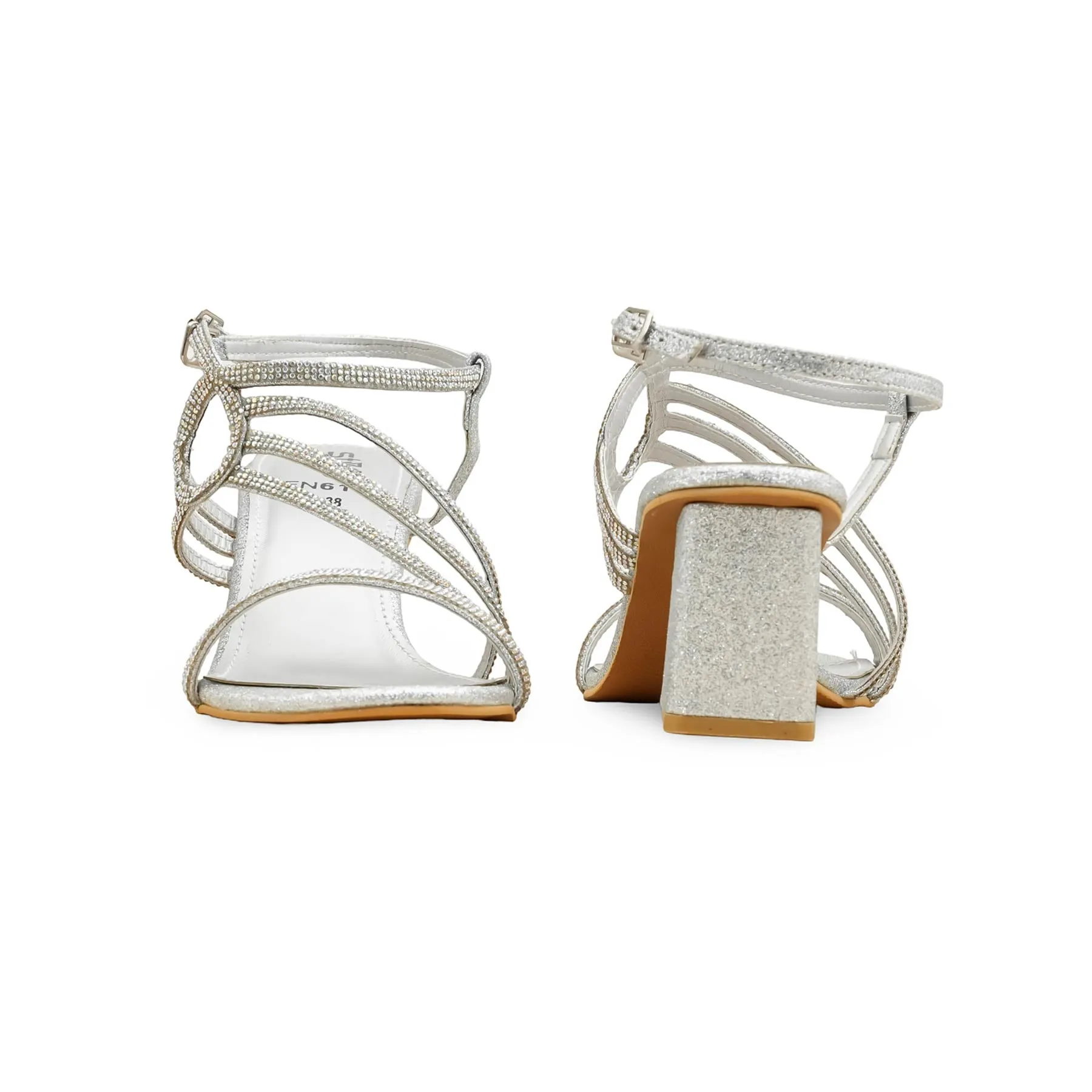 Silver Fancy Sandal For Women FN6180 French Glow Alluring Silhouette