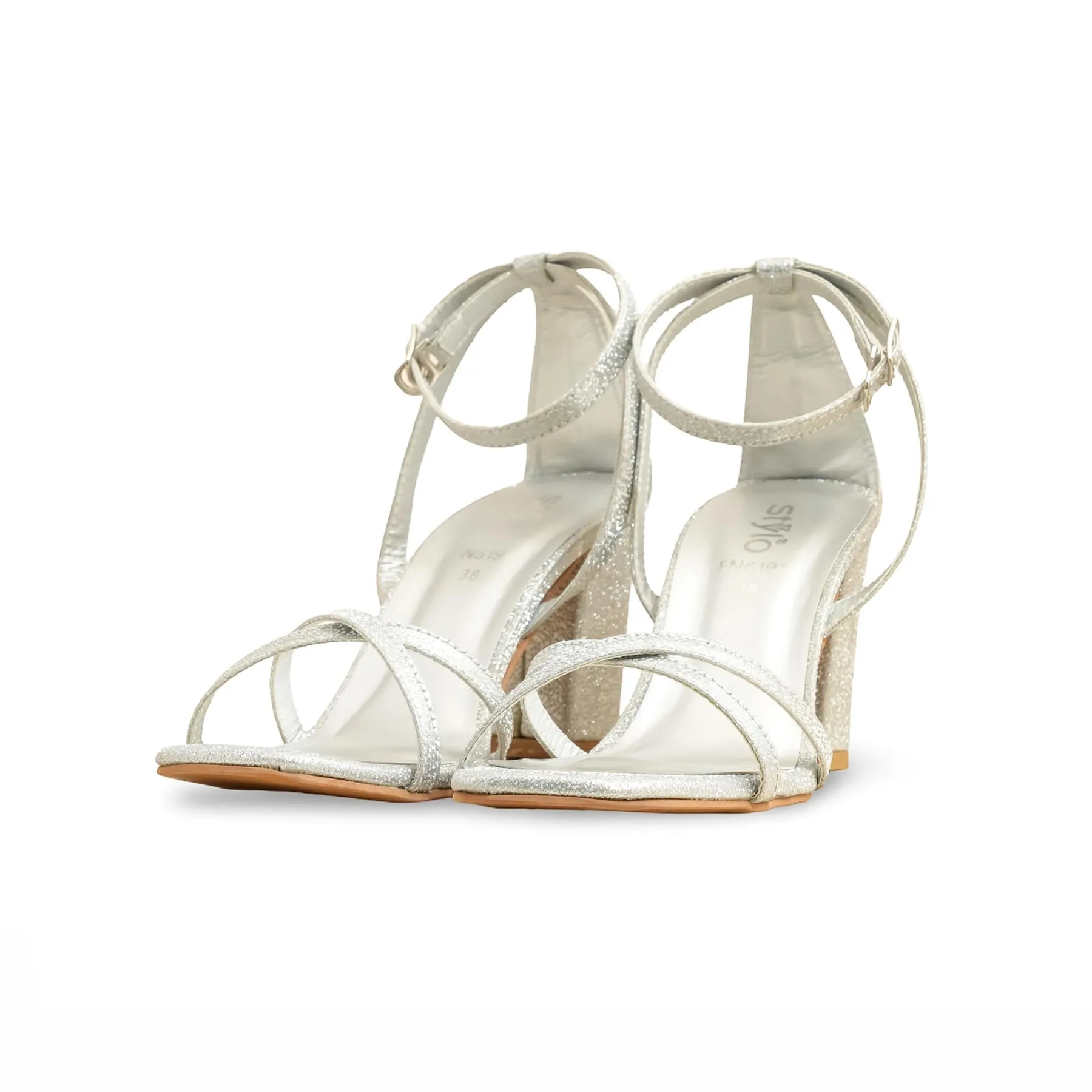 Silver Fancy Women Sandal FN6191 Fashion Sandals Business Look